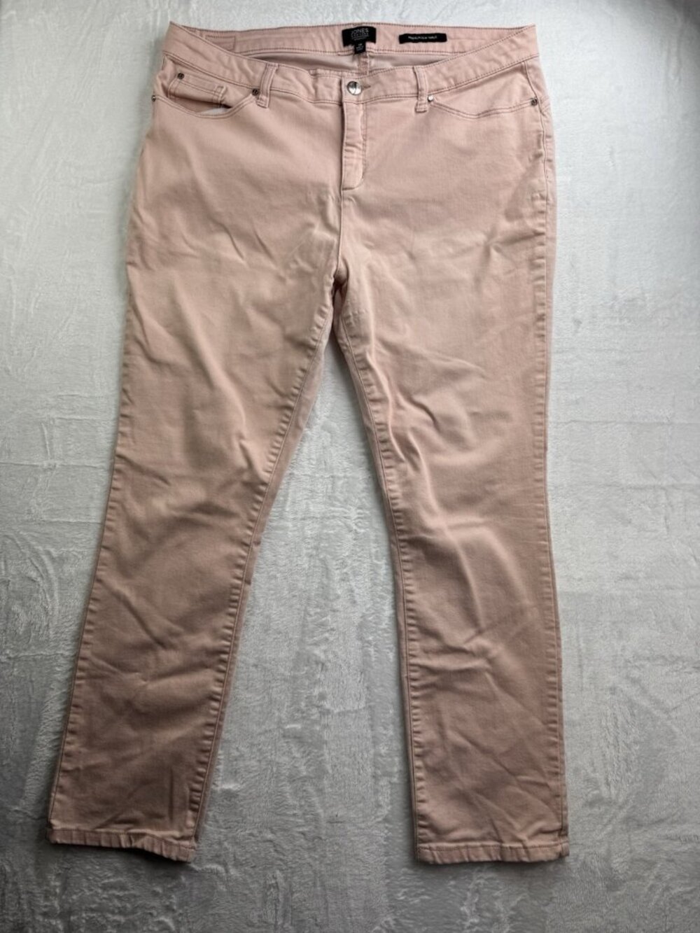 Jones New York Size 18 Womens Jeans Peach Color Madison Slim Ankle Mid Rise